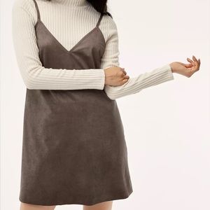 Aritzia Wilfred Free suede slip dress